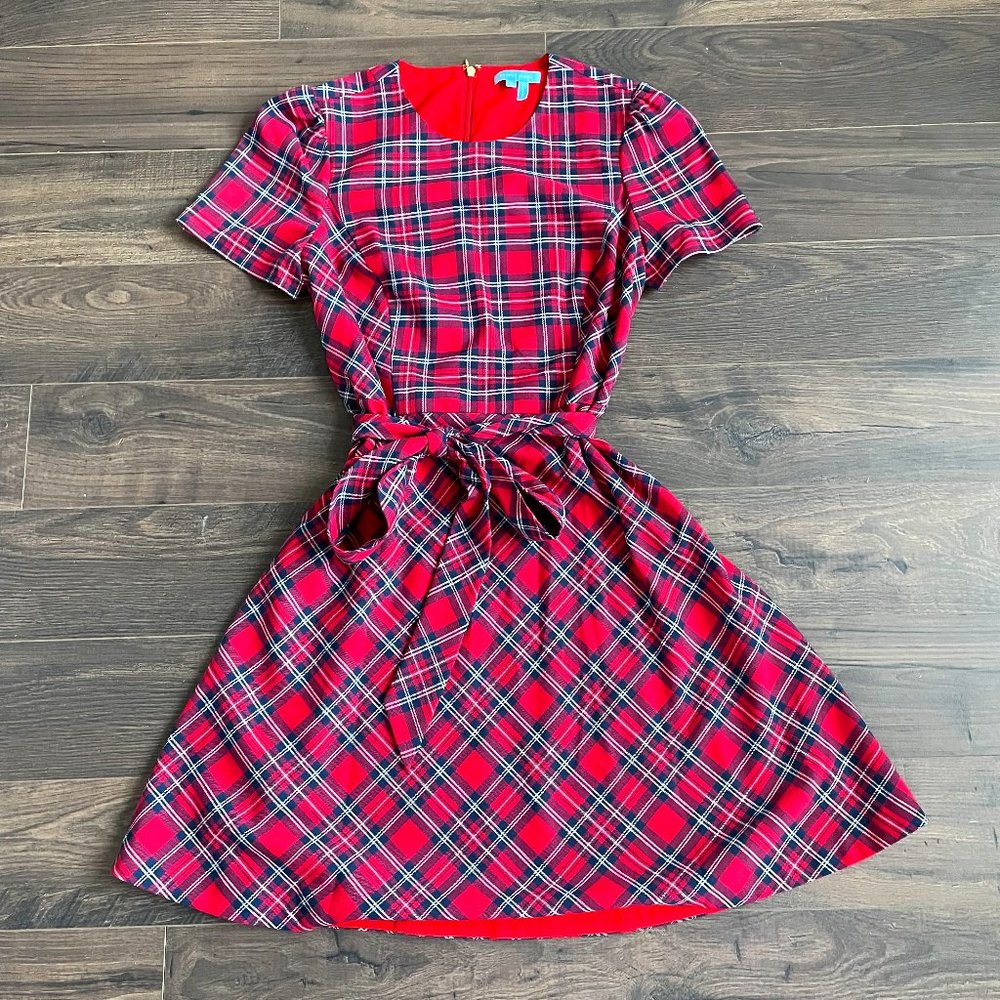 Draper James Lipstick Red Plaid Dress
